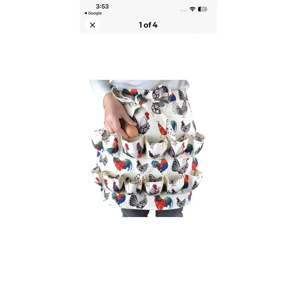 Egg Gathering Apron, Chicken Eggs Collecting Holding Aprons, 12 Deep‎ Pockets